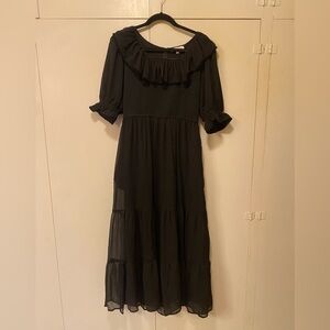 Elegant Black Ruffle Dress